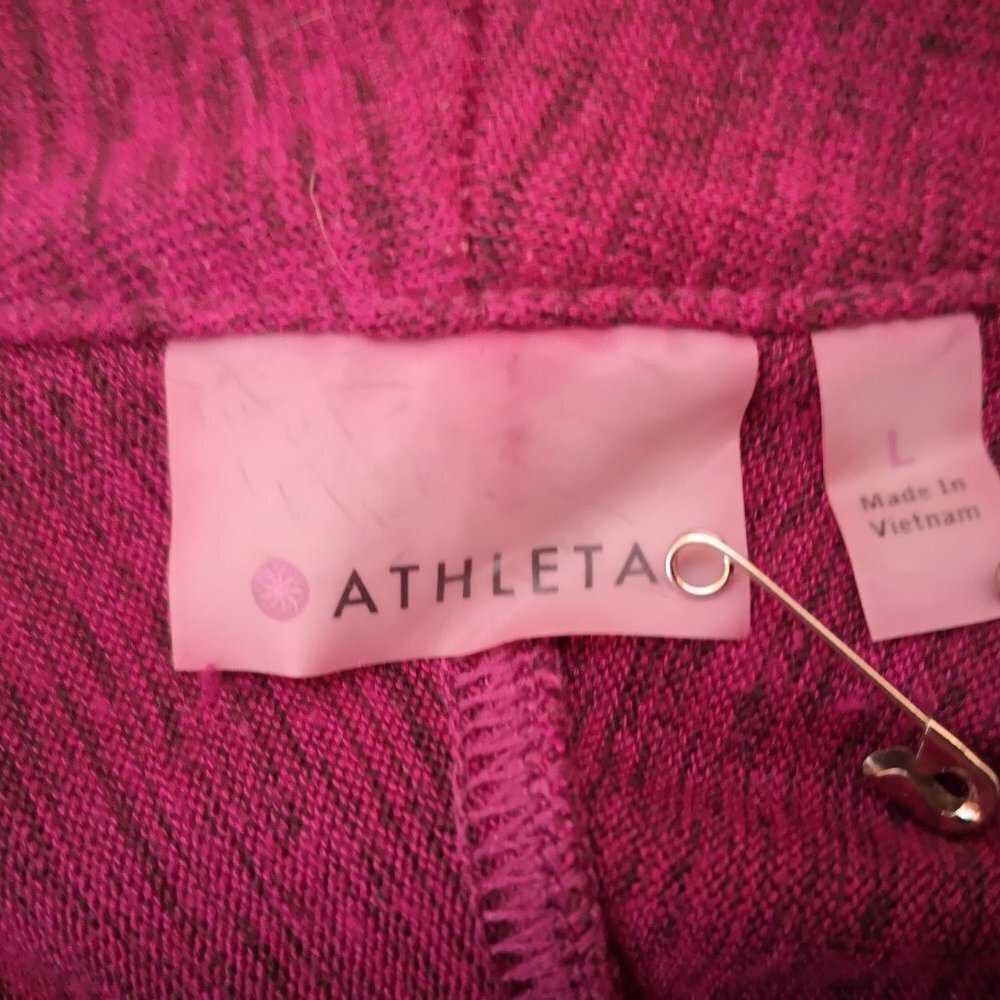 Athleta Ladies Size Large Purple with Black 3/4 Length Sleeve Open Cardigan - Picture 3 of 9